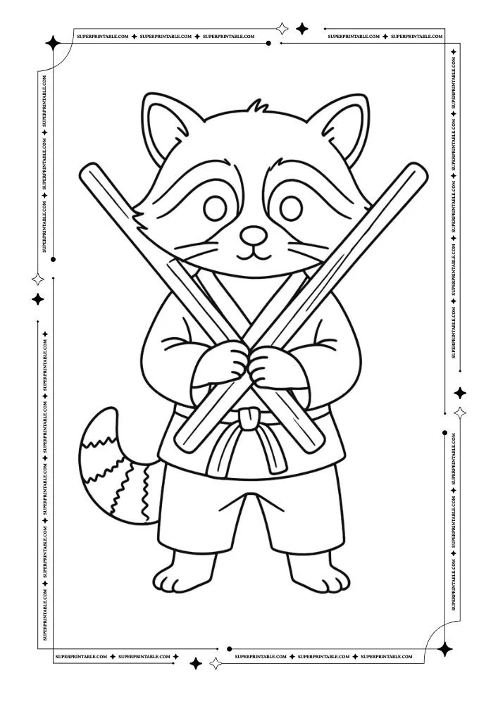 Martial Arts Animals Coloring Pages 5