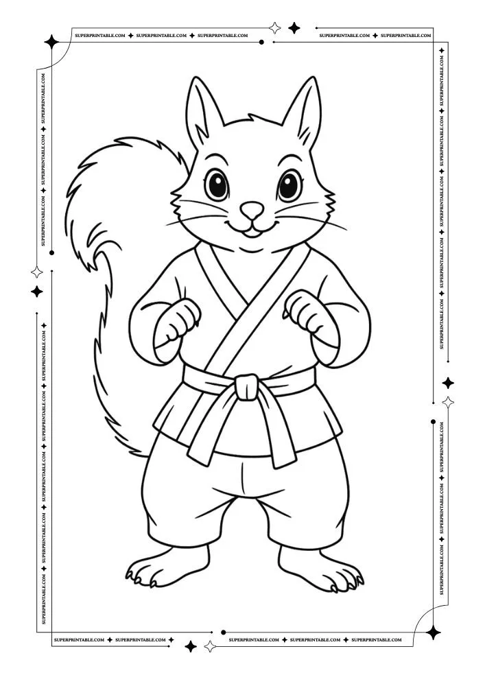 Martial Arts Animals Coloring Pages 6