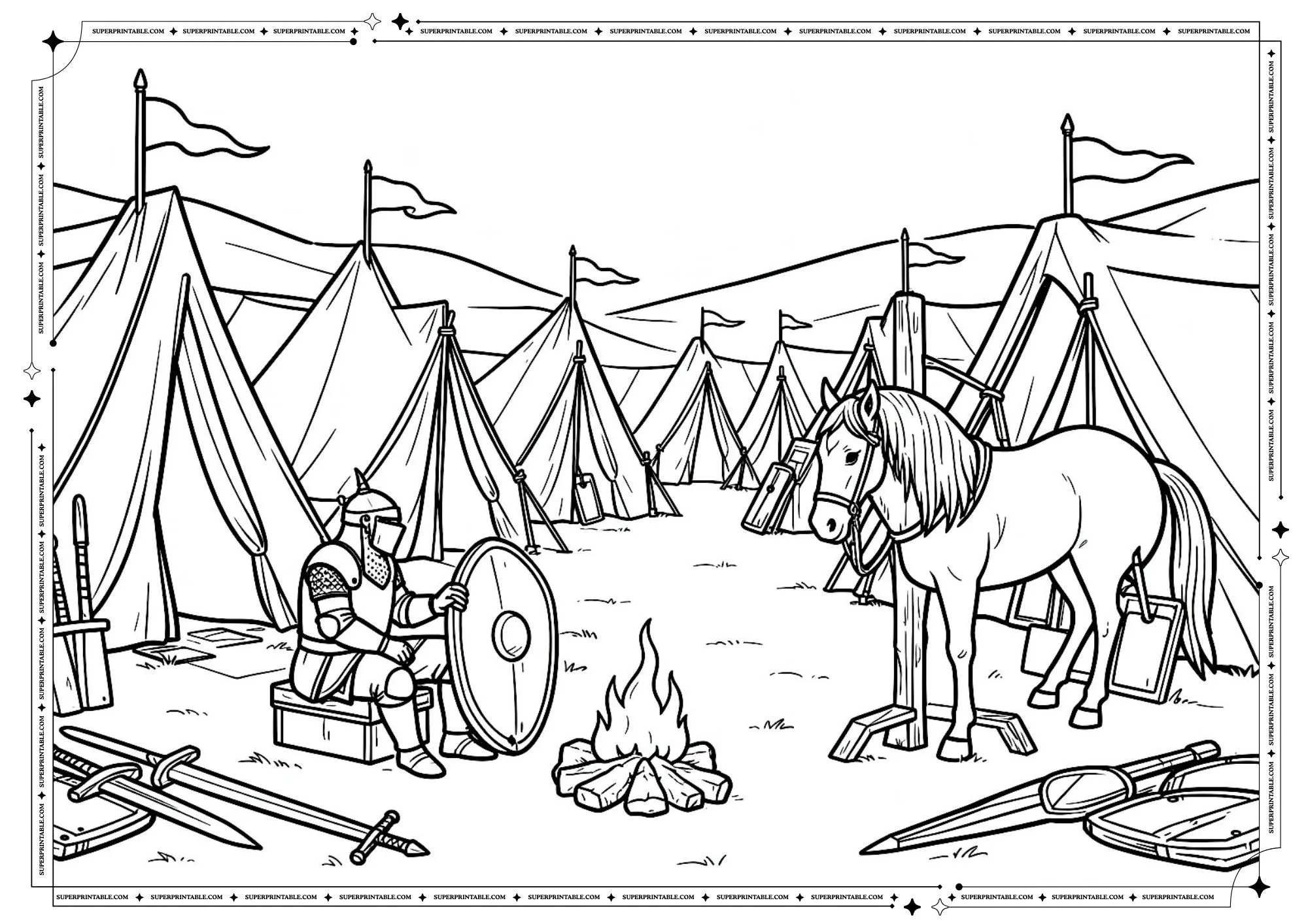 Medieval Coloring Pages 4