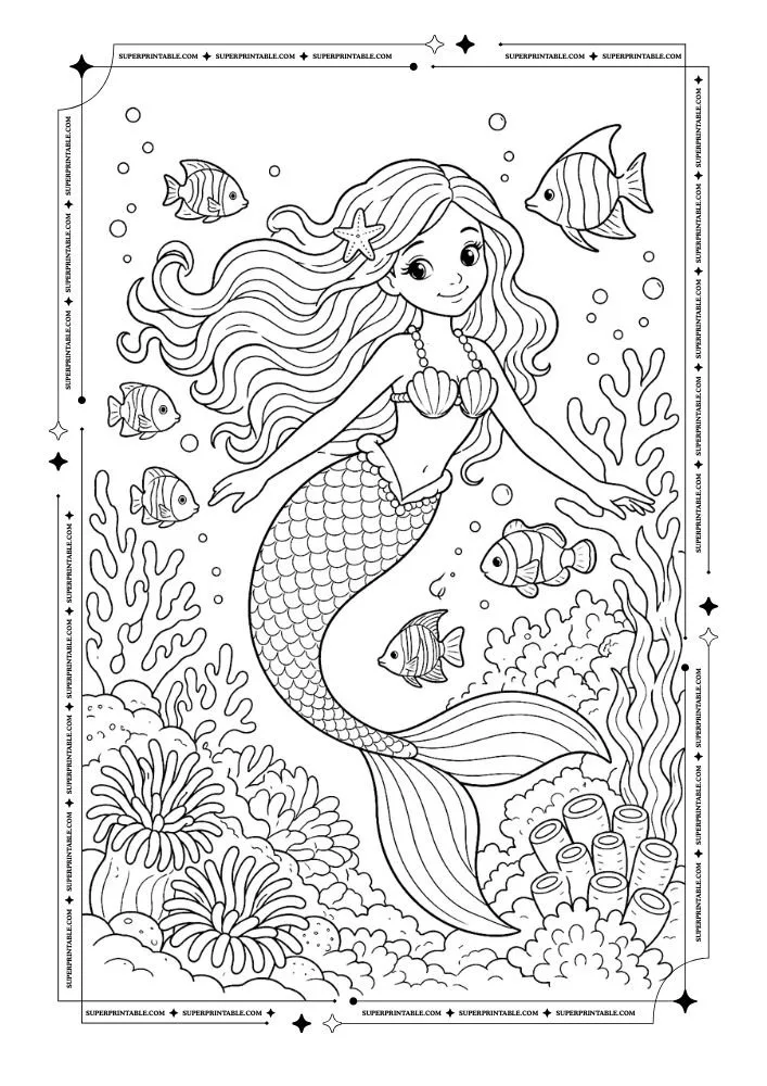Mermaid Coloring Pages 2