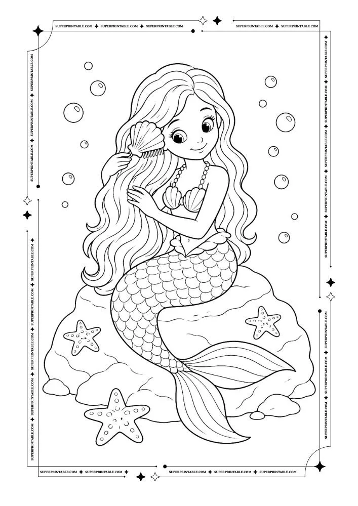 Mermaid Coloring Pages 3