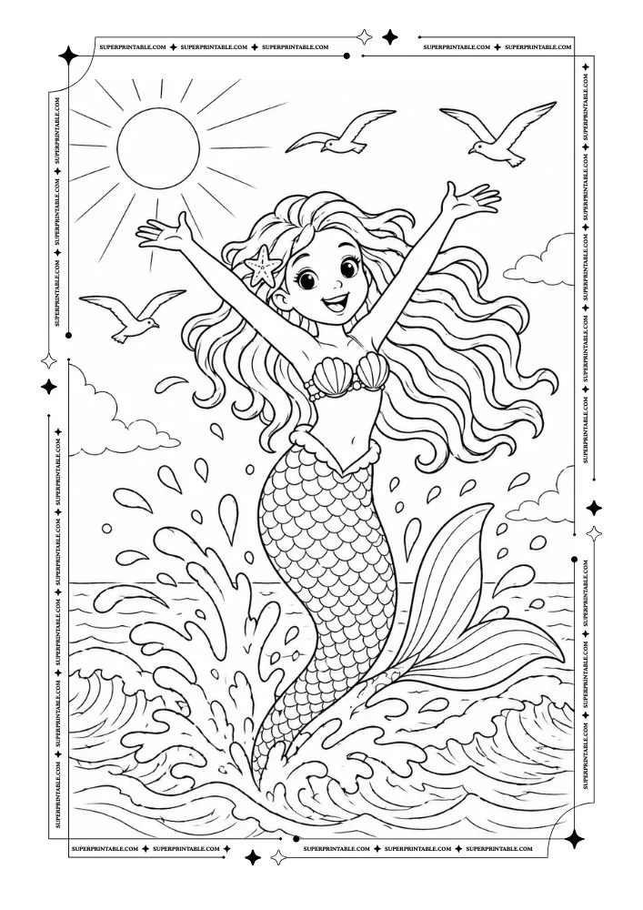 Mermaid Coloring Pages 4