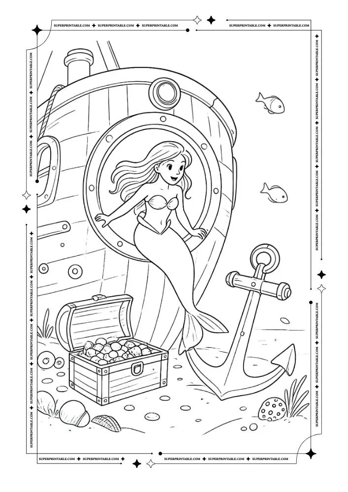 Mermaid Coloring Pages 5