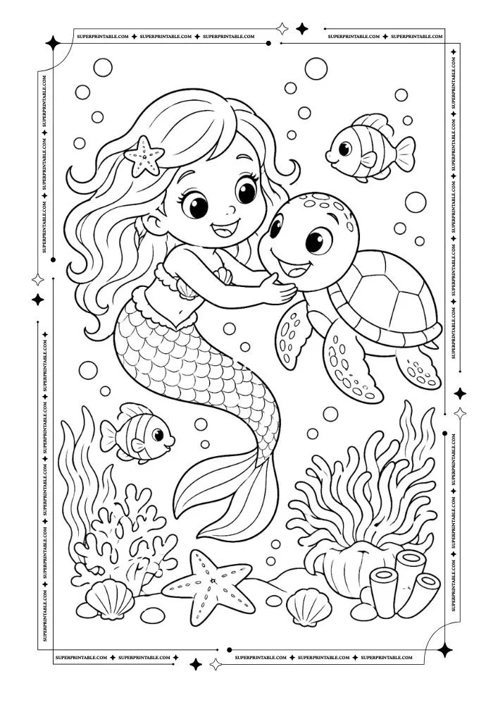 Mermaid Coloring Pages 6