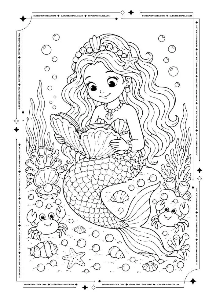 Mermaid Coloring Pages 7