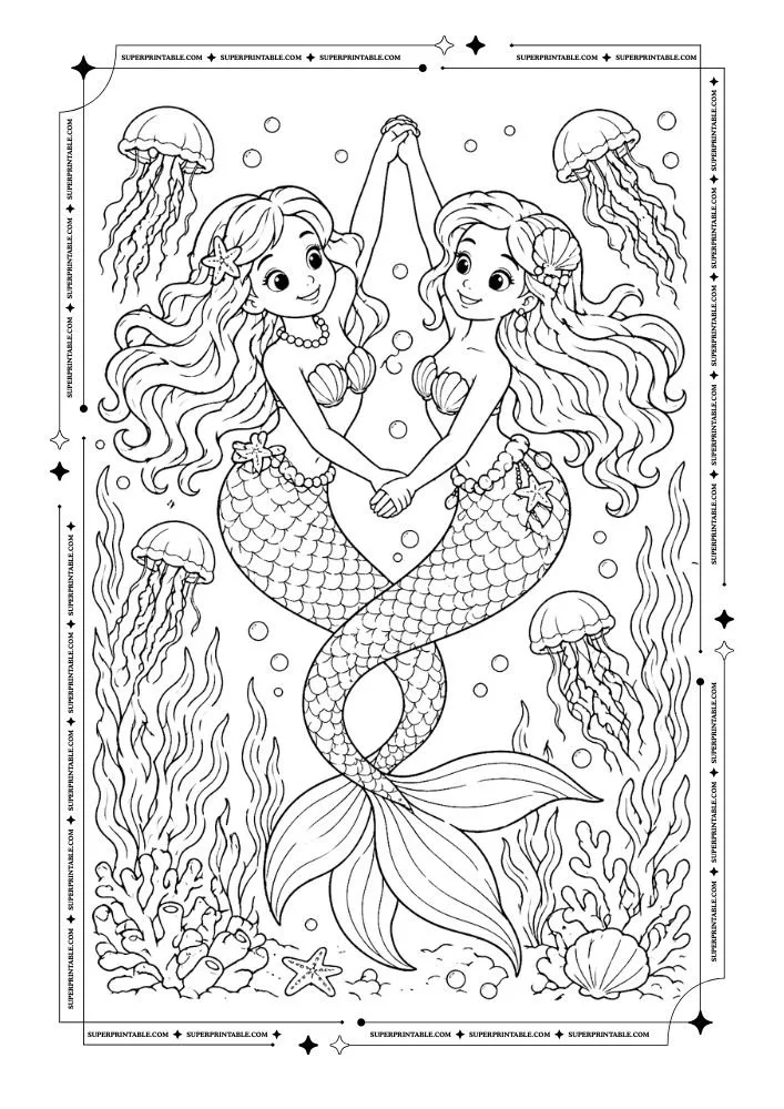 Mermaid Coloring Pages 8