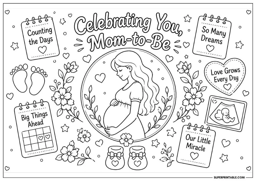 Moms To Be Mother's Day Coloring Pages 1