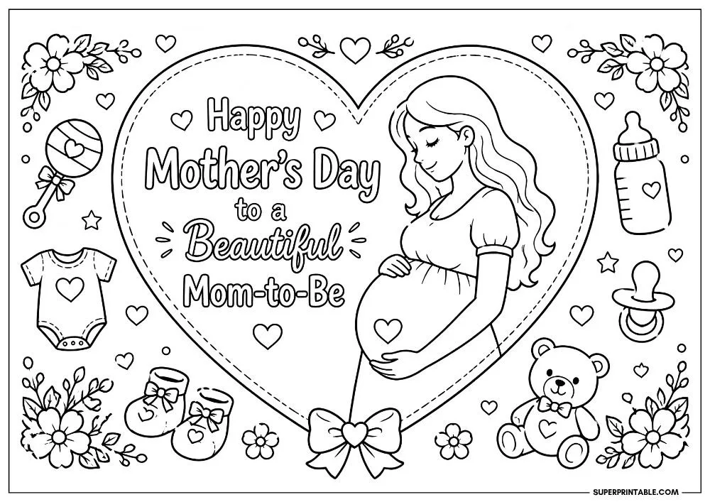 Moms To Be Mother's Day Coloring Pages 5