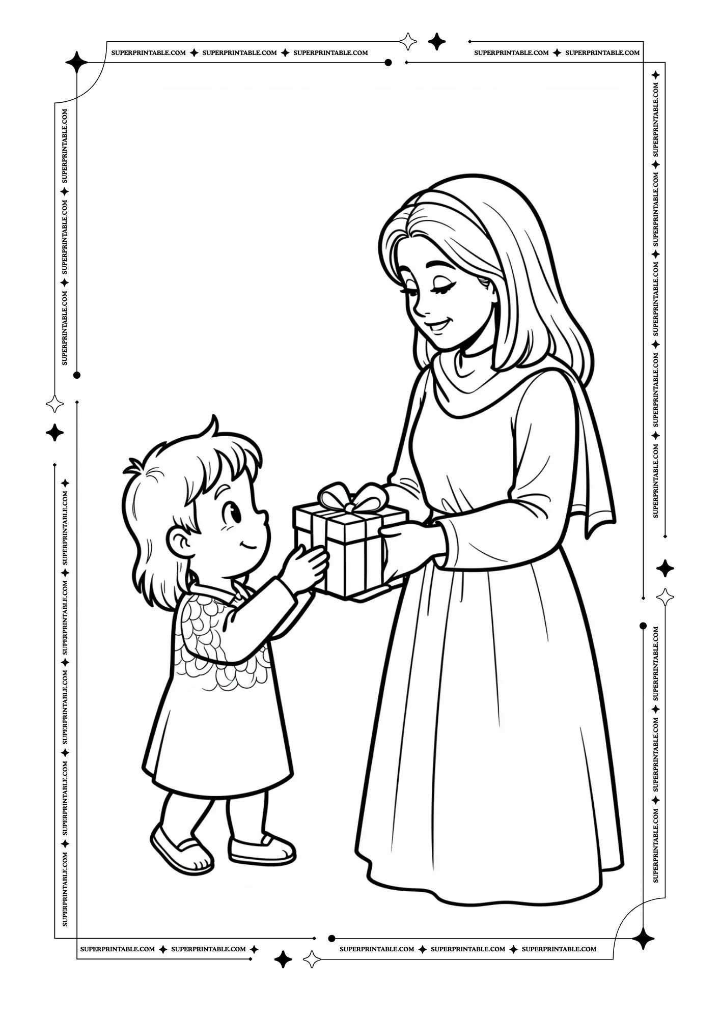 Mother's Day Coloring Page 1