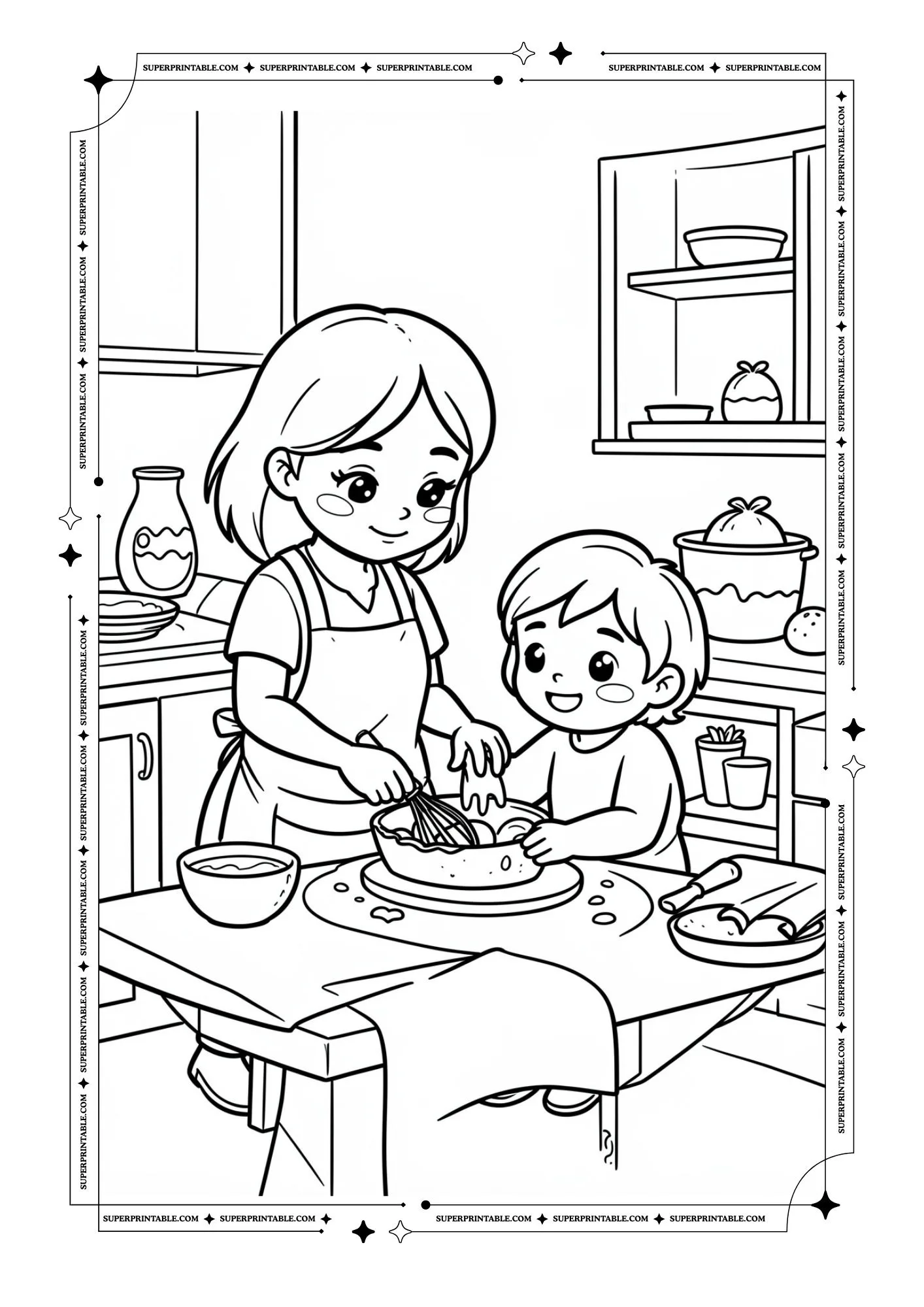 Mother's Day Coloring Page 4