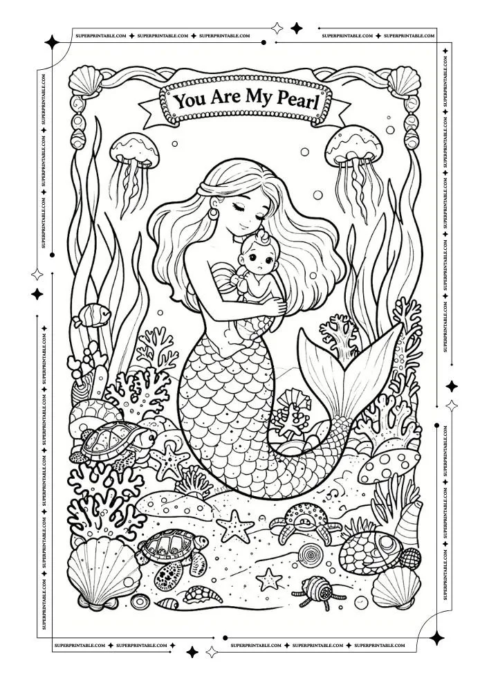Mother's Day Greeting Card Coloring Pages 1
