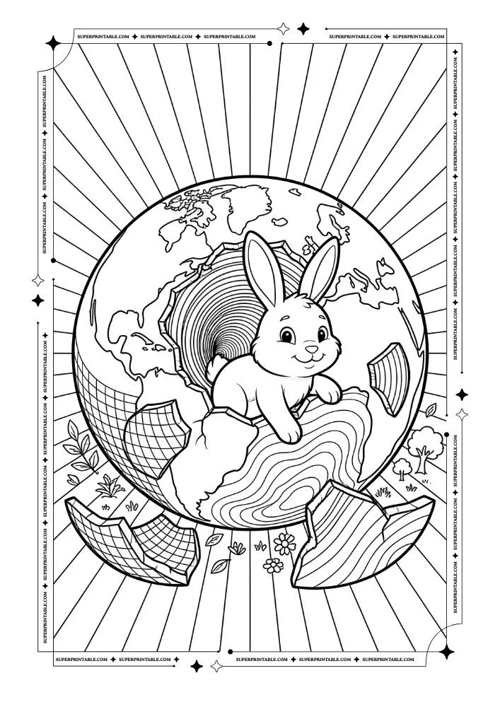 Optical Illusion Earth Day Coloring Pages 1
