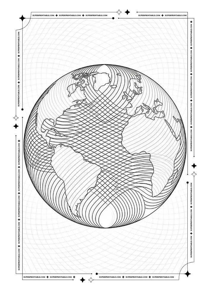 Optical Illusion Earth Day Coloring Pages 3