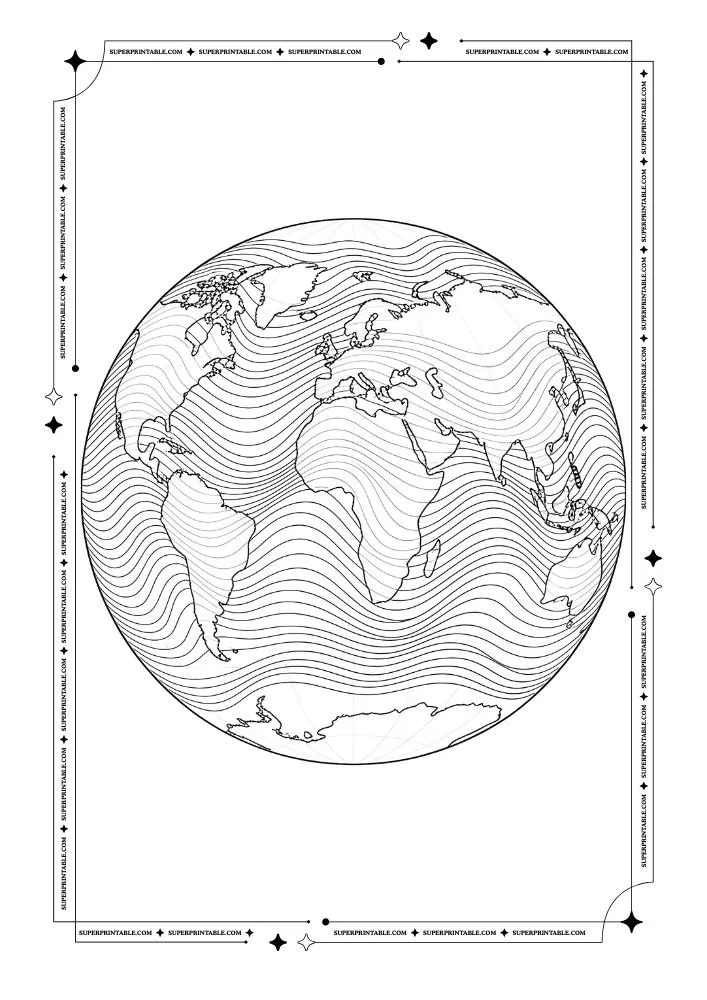 Optical Illusion Earth Day Coloring Pages 5
