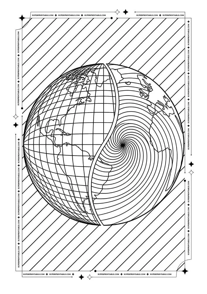 Optical Illusion Earth Day Coloring Pages 6