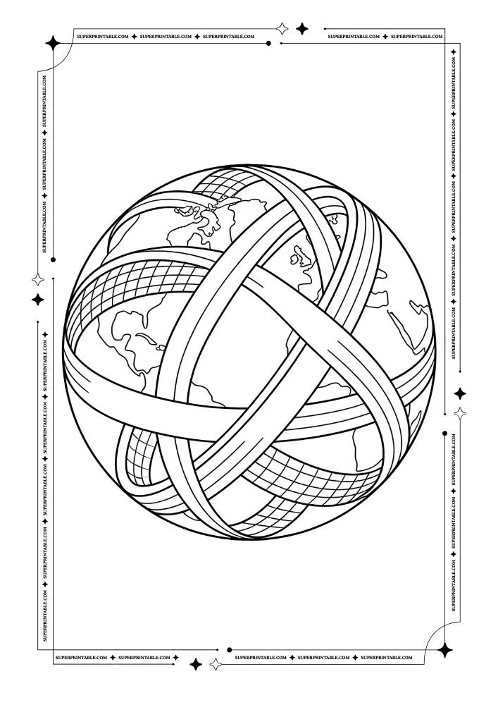 Optical Illusion Earth Day Coloring Pages 7