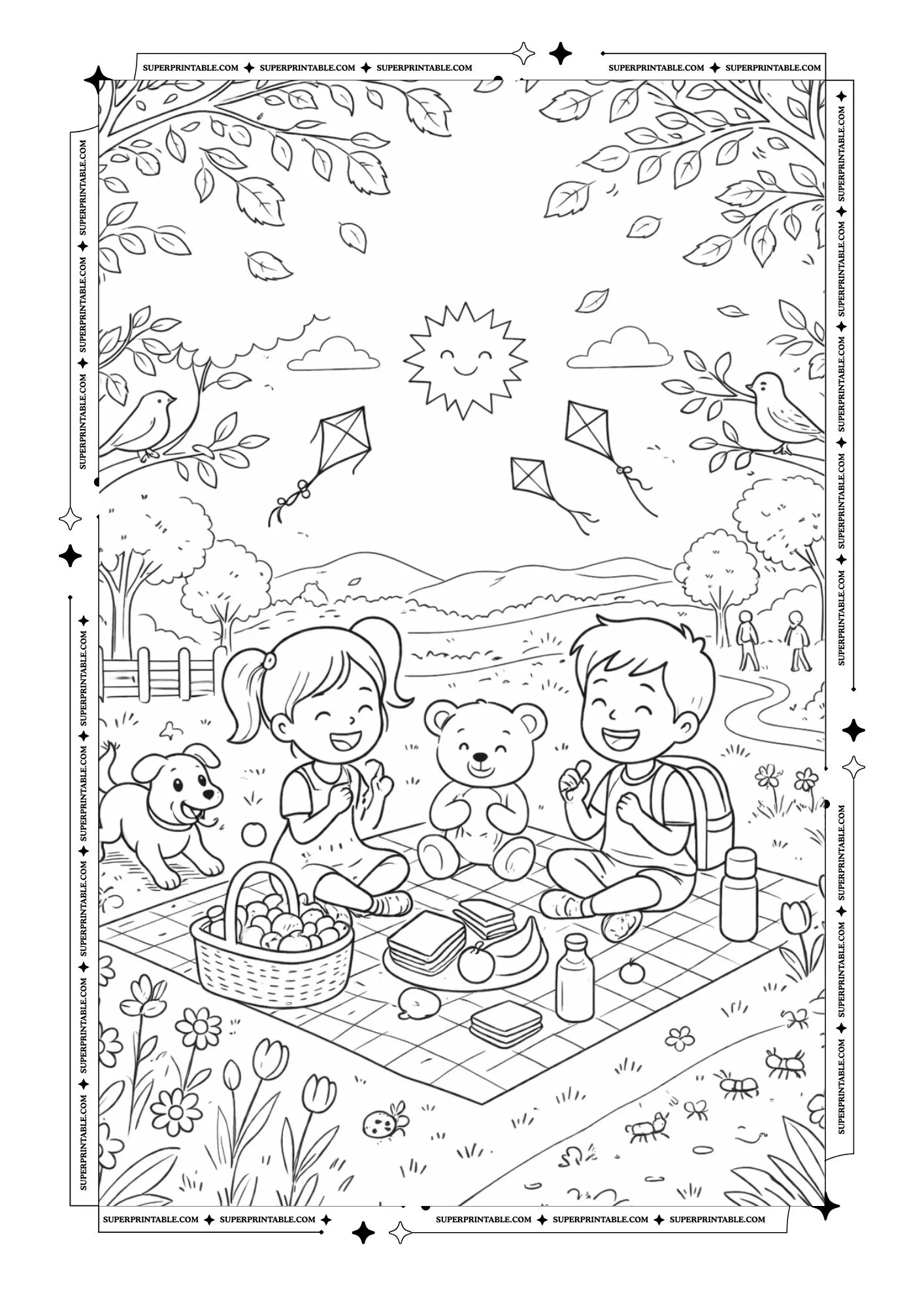 Picnic Outdoor Coloring Pages 2