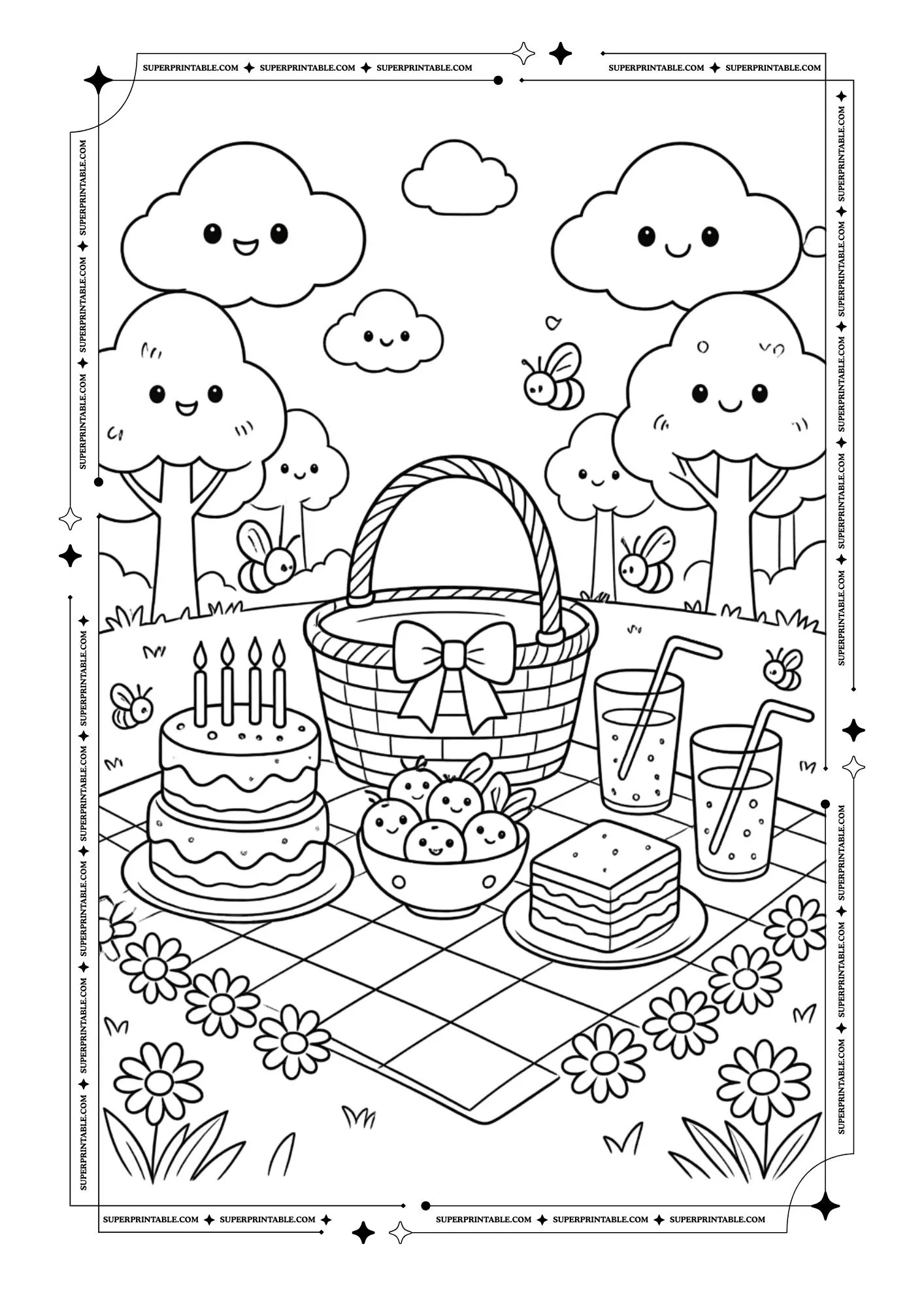 Picnic Outdoor Coloring Pages 3