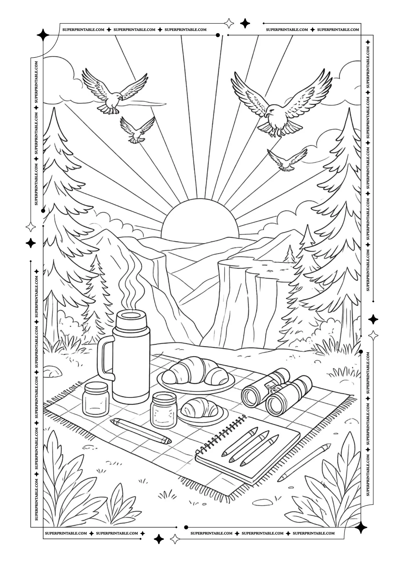 Picnic Outdoor Coloring Pages 9