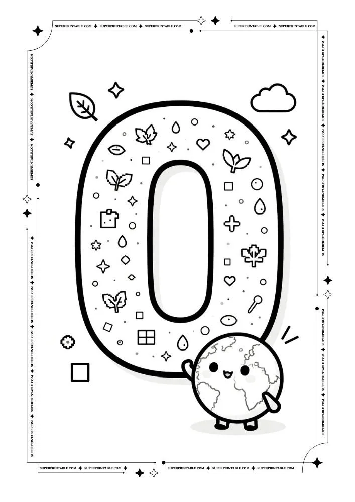 Pixel Earth Number Coloring Pages 1