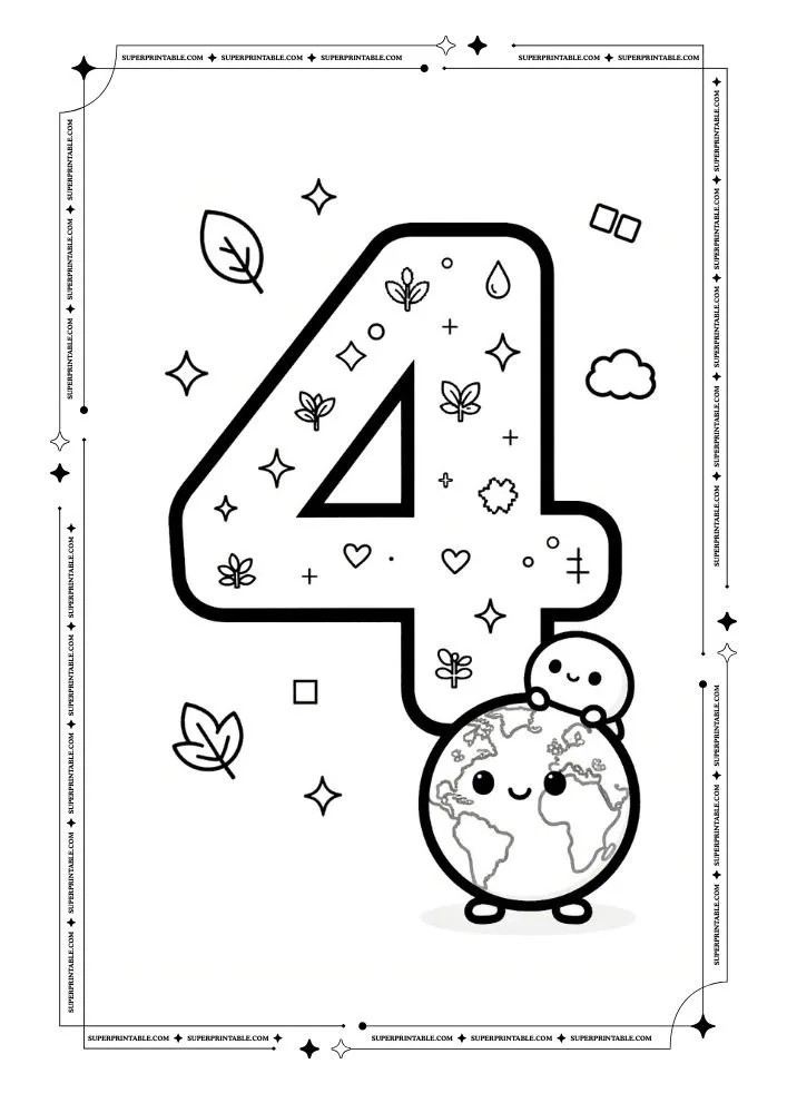 Pixel Earth Number Coloring Pages 5