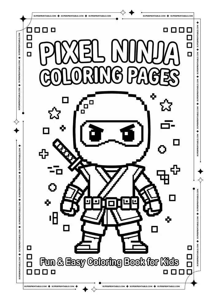Pixel Ninja Coloring Pages 1