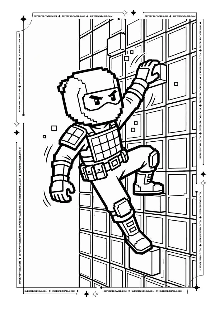 Pixel Ninja Coloring Pages 18