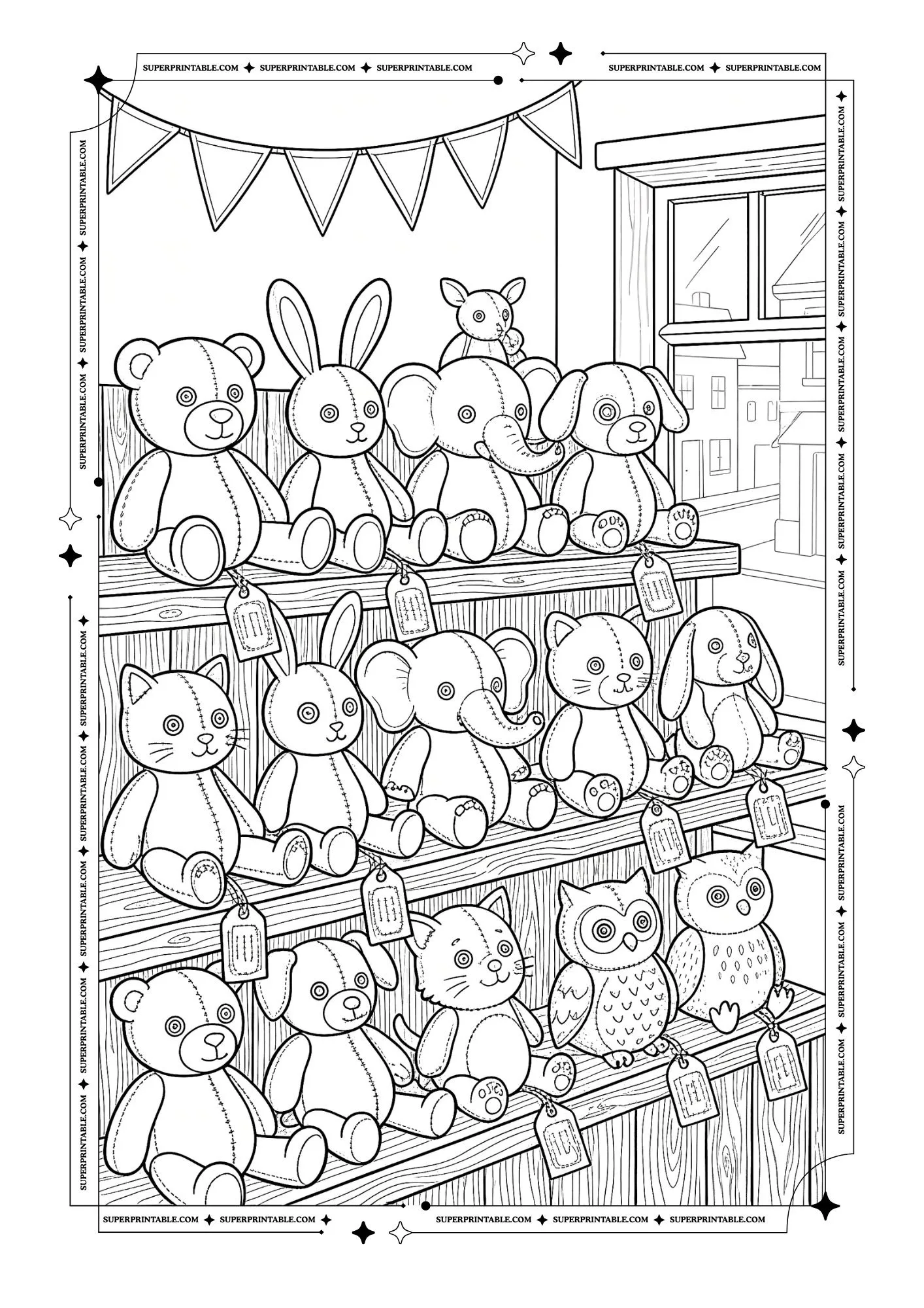 Plush Toys Coloring Pages 1