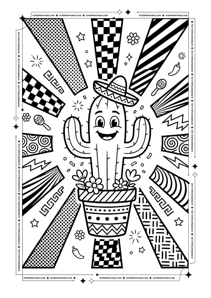 Pop Art Cinco De Mayo Coloring Pages 2