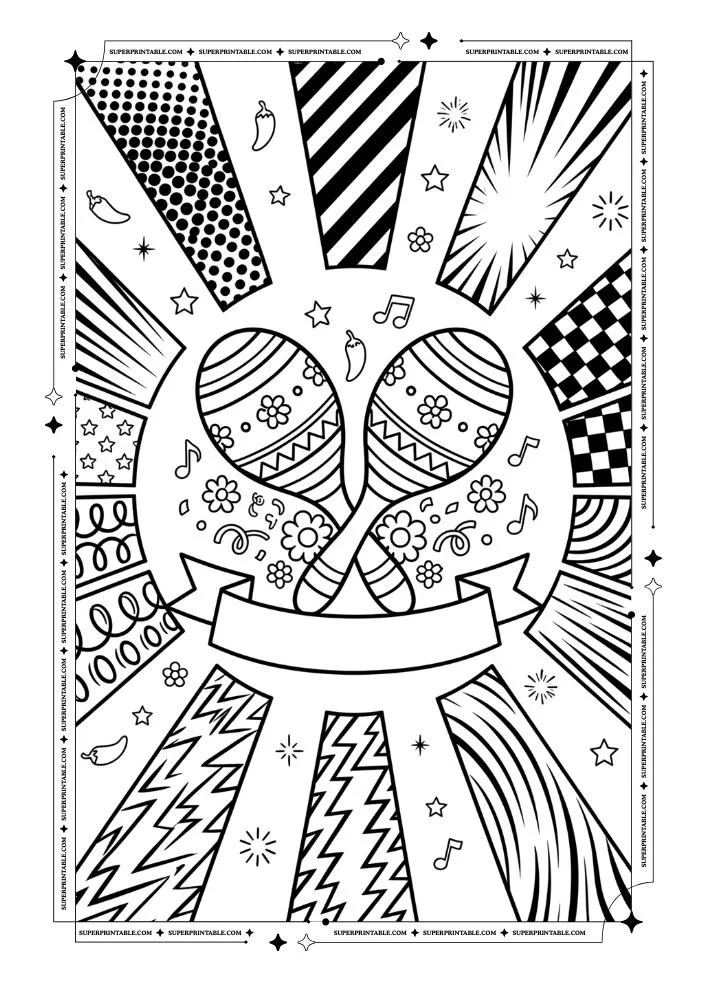 Pop Art Cinco De Mayo Coloring Pages 4