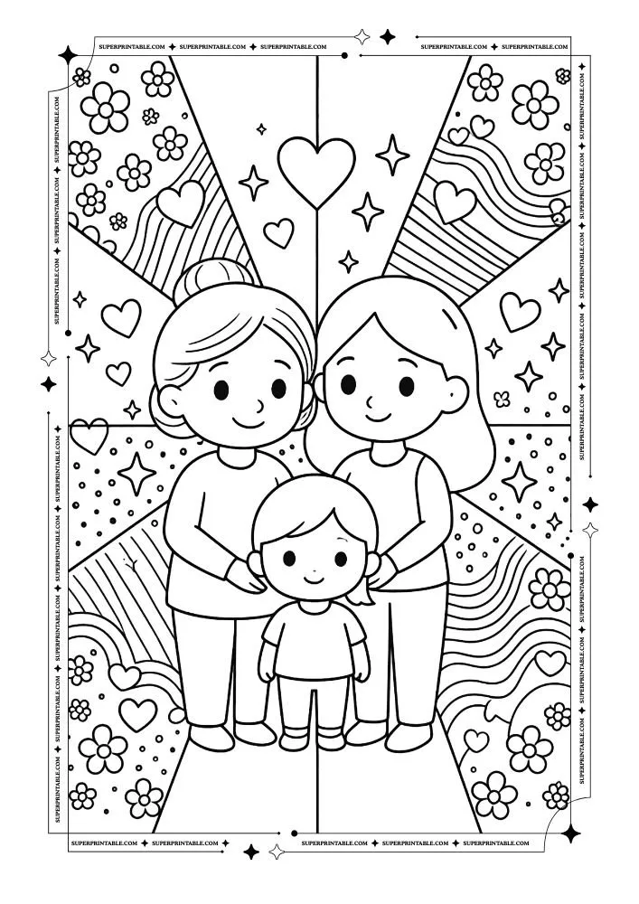 Pop Art Mother's Day Coloring Pages 1