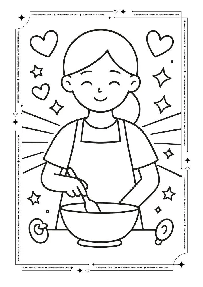 Pop Art Mother's Day Coloring Pages 4