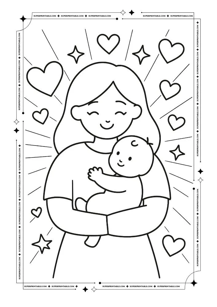 Pop Art Mother's Day Coloring Pages 5