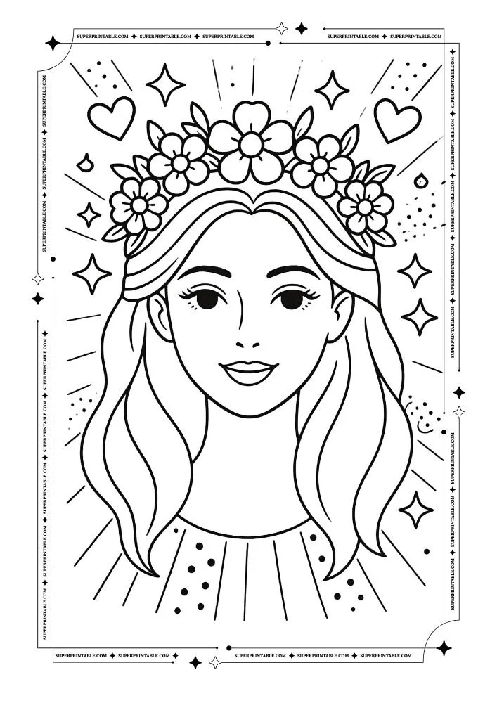 Pop Art Mother's Day Coloring Pages 6