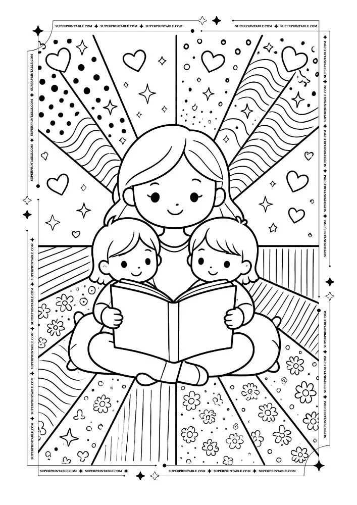 Pop Art Mother's Day Coloring Pages 8