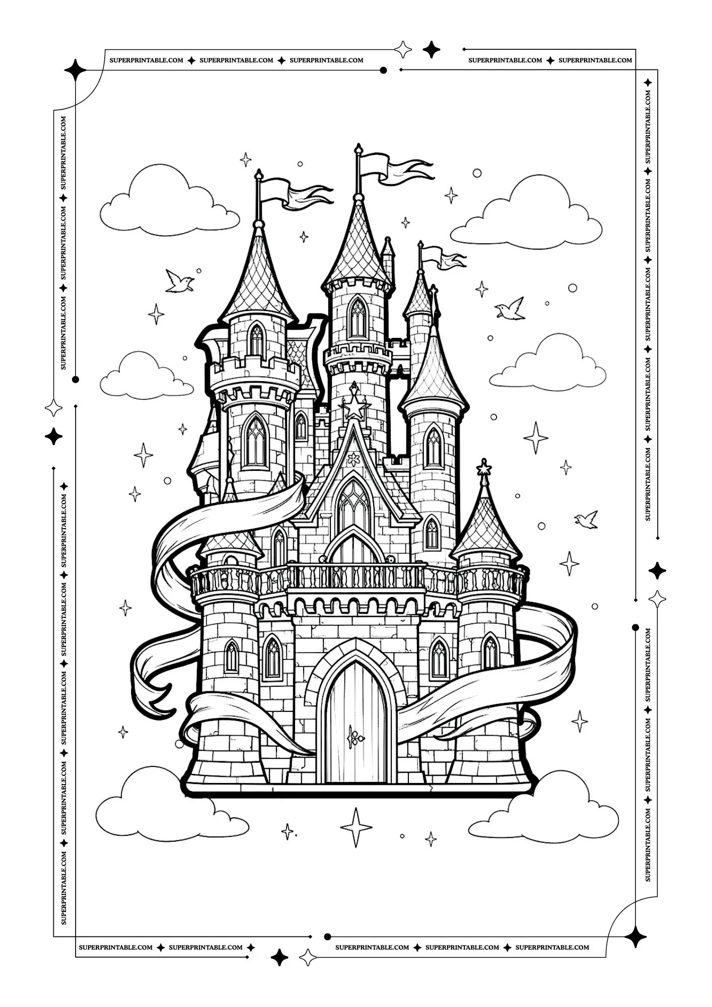 Royal Castle Alphabet Coloring Page 12
