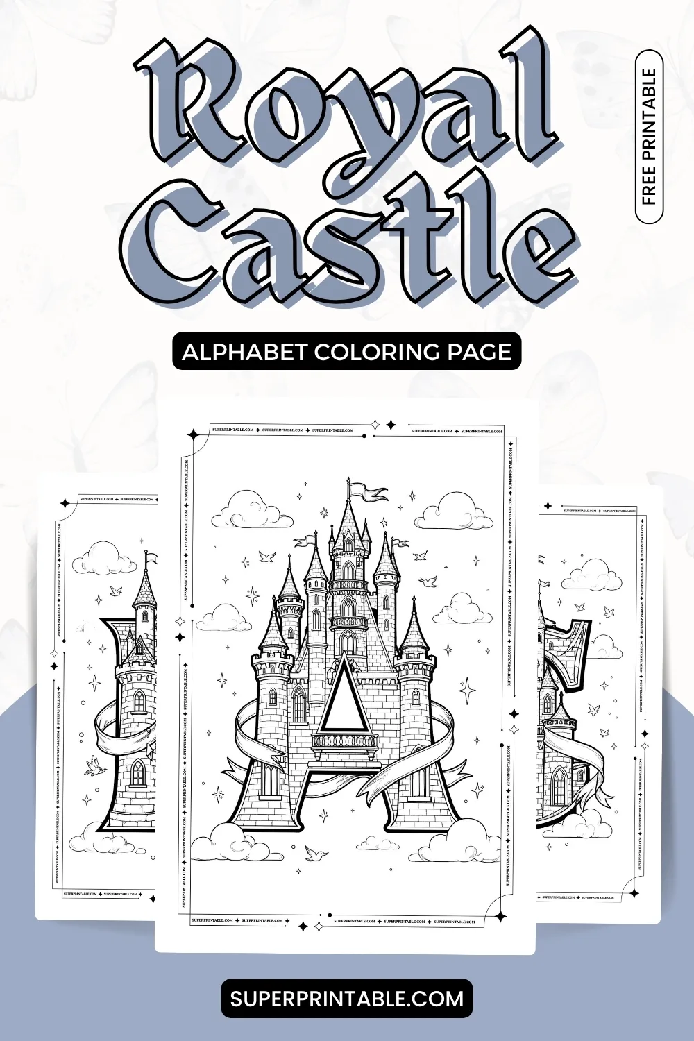 Royal Castle Alphabet Coloring Page Pinterest Image