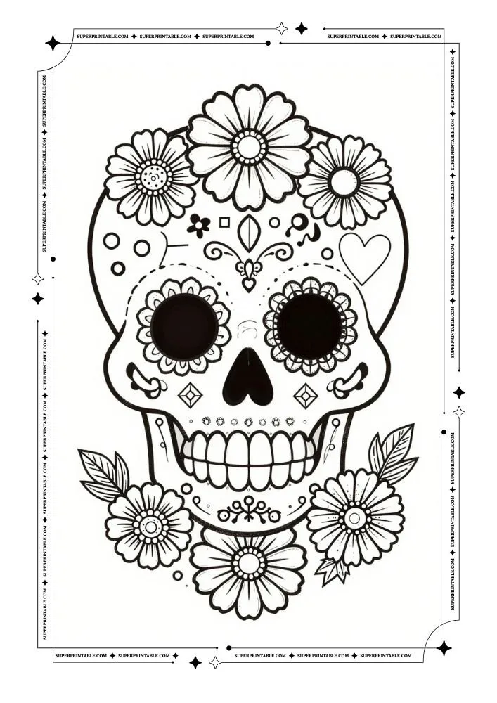 Skull Coloring Pages 5