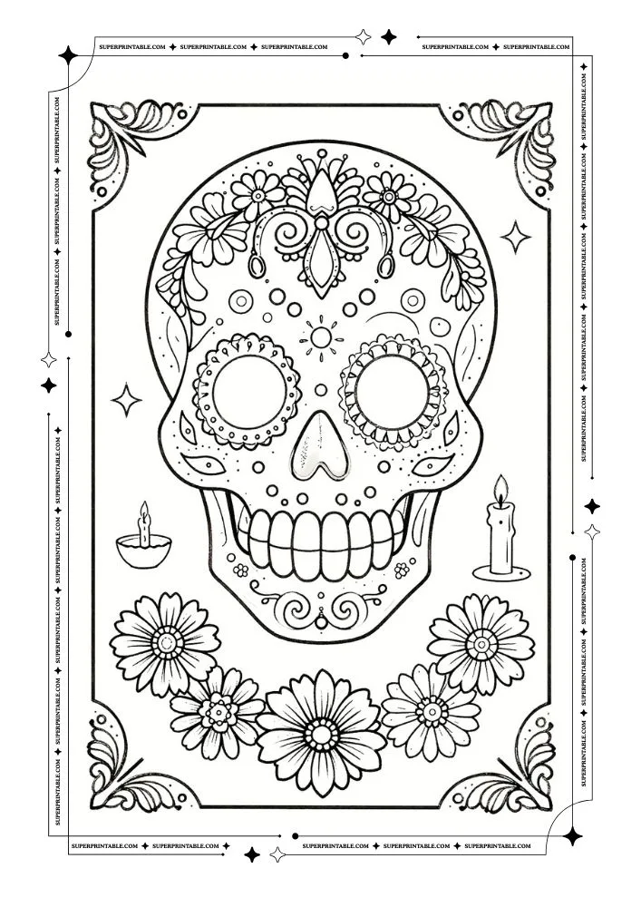 Skull Coloring Pages 7