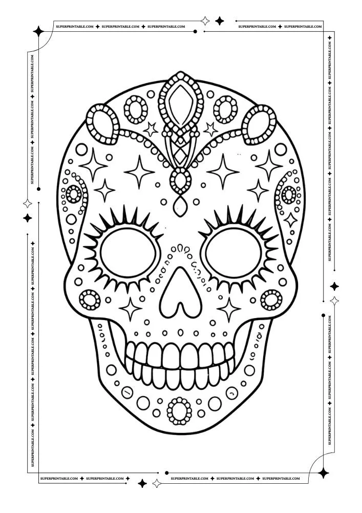 Skull Coloring Pages 8