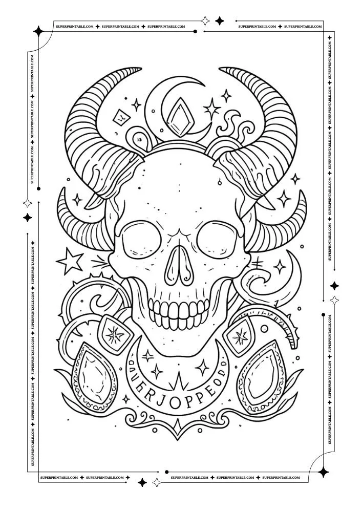 Skull Coloring Pages 9