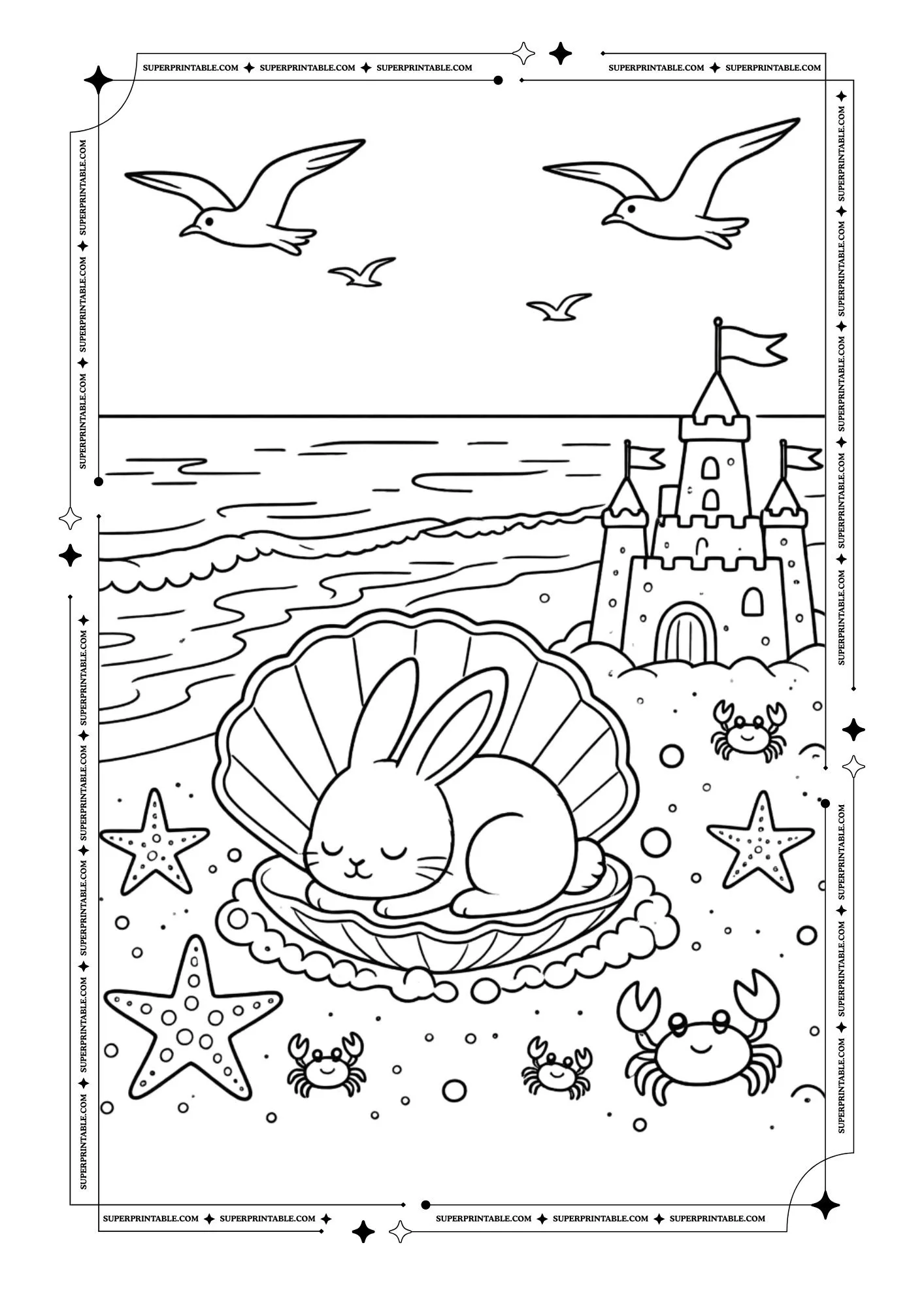 Sleeping Bunny Coloring Pages 12