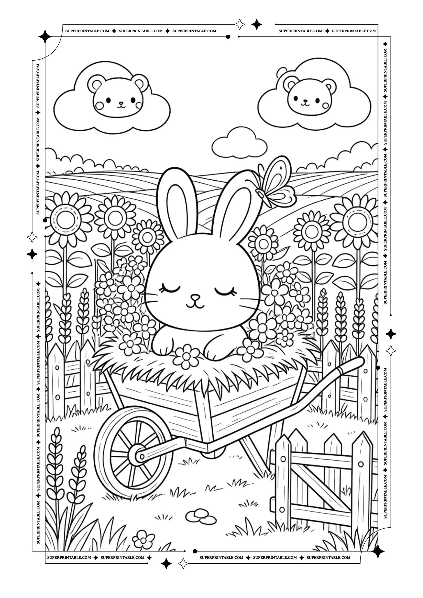 Sleeping Bunny Coloring Pages 3