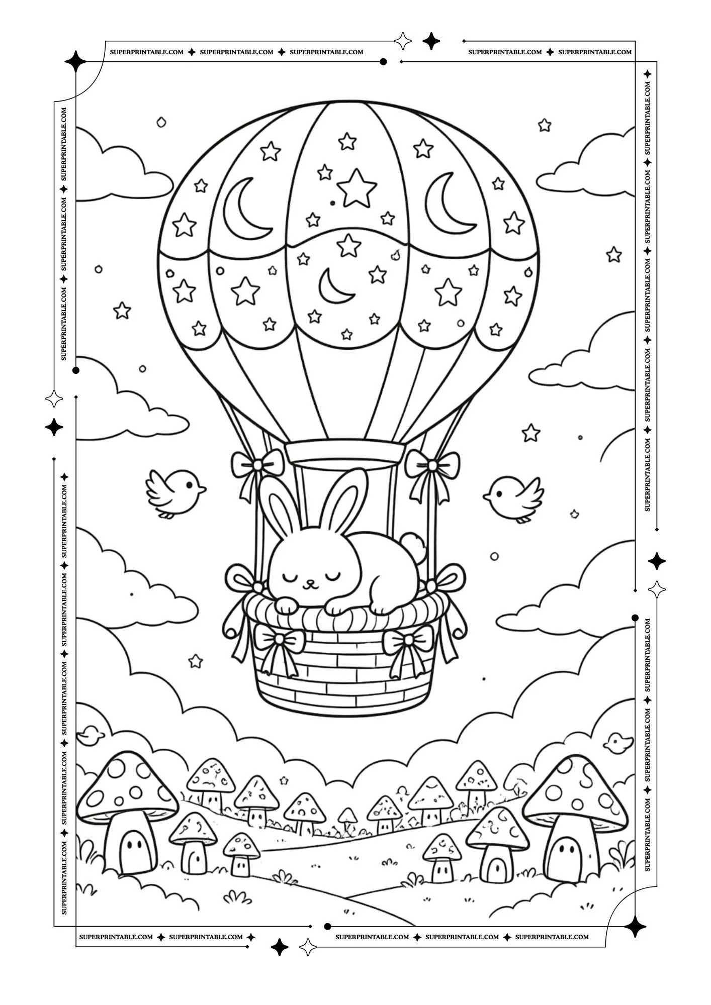 Sleeping Bunny Coloring Pages 4