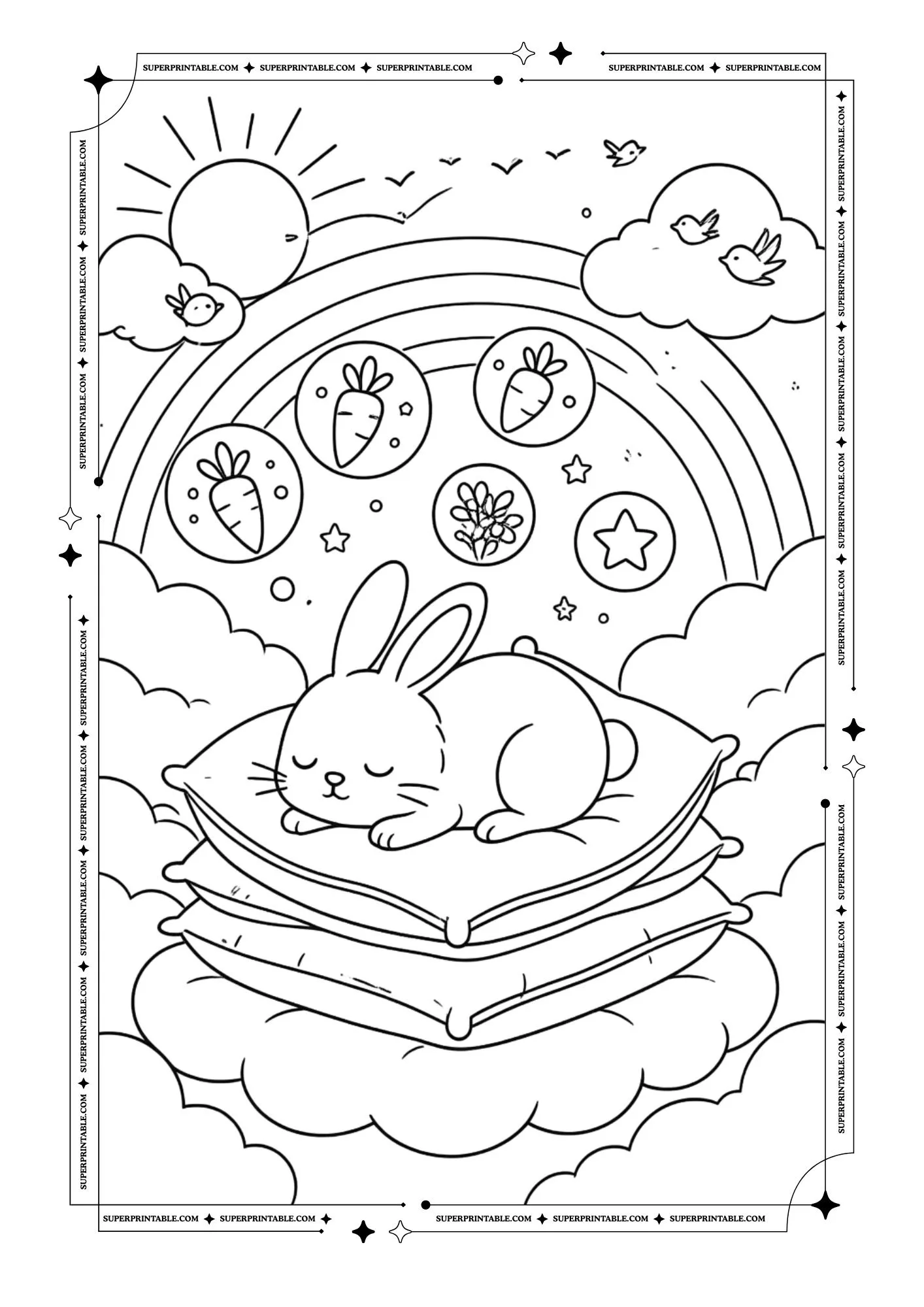 Sleeping Bunny Coloring Pages 5