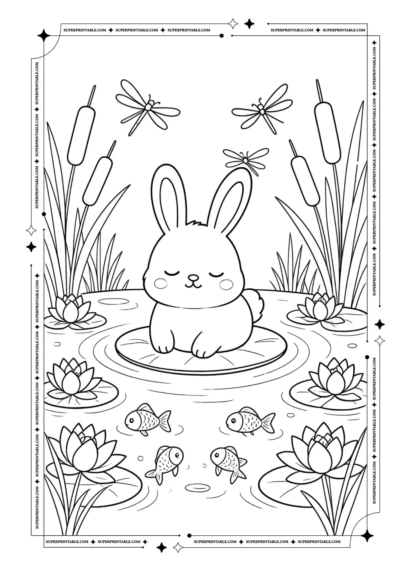 Sleeping Bunny Coloring Pages 6