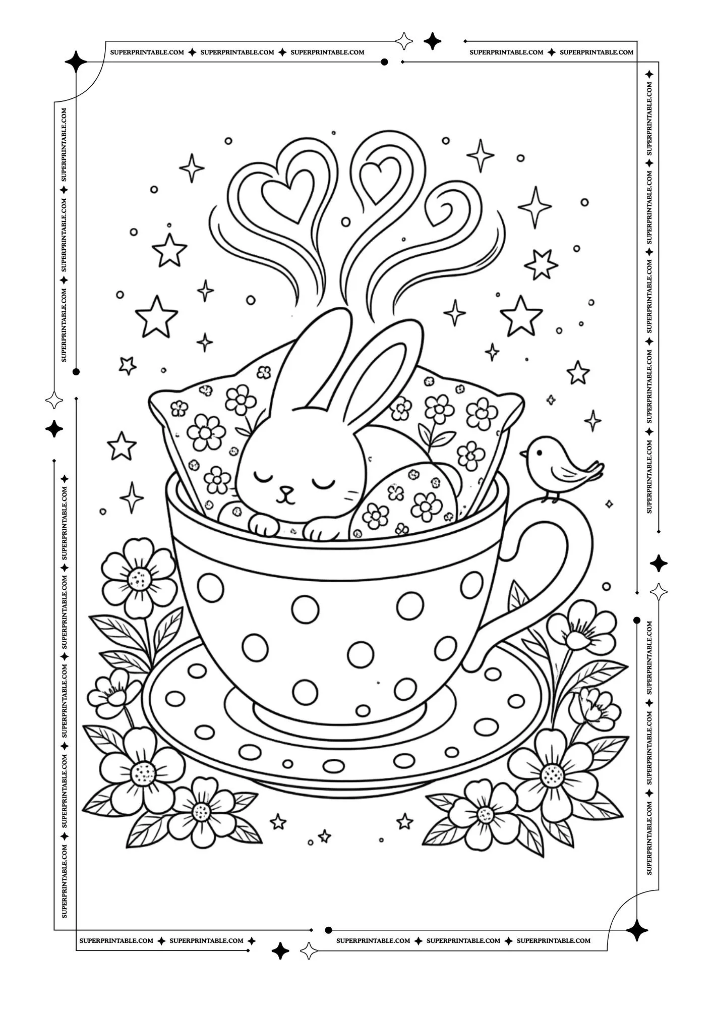 Sleeping Bunny Coloring Pages 8