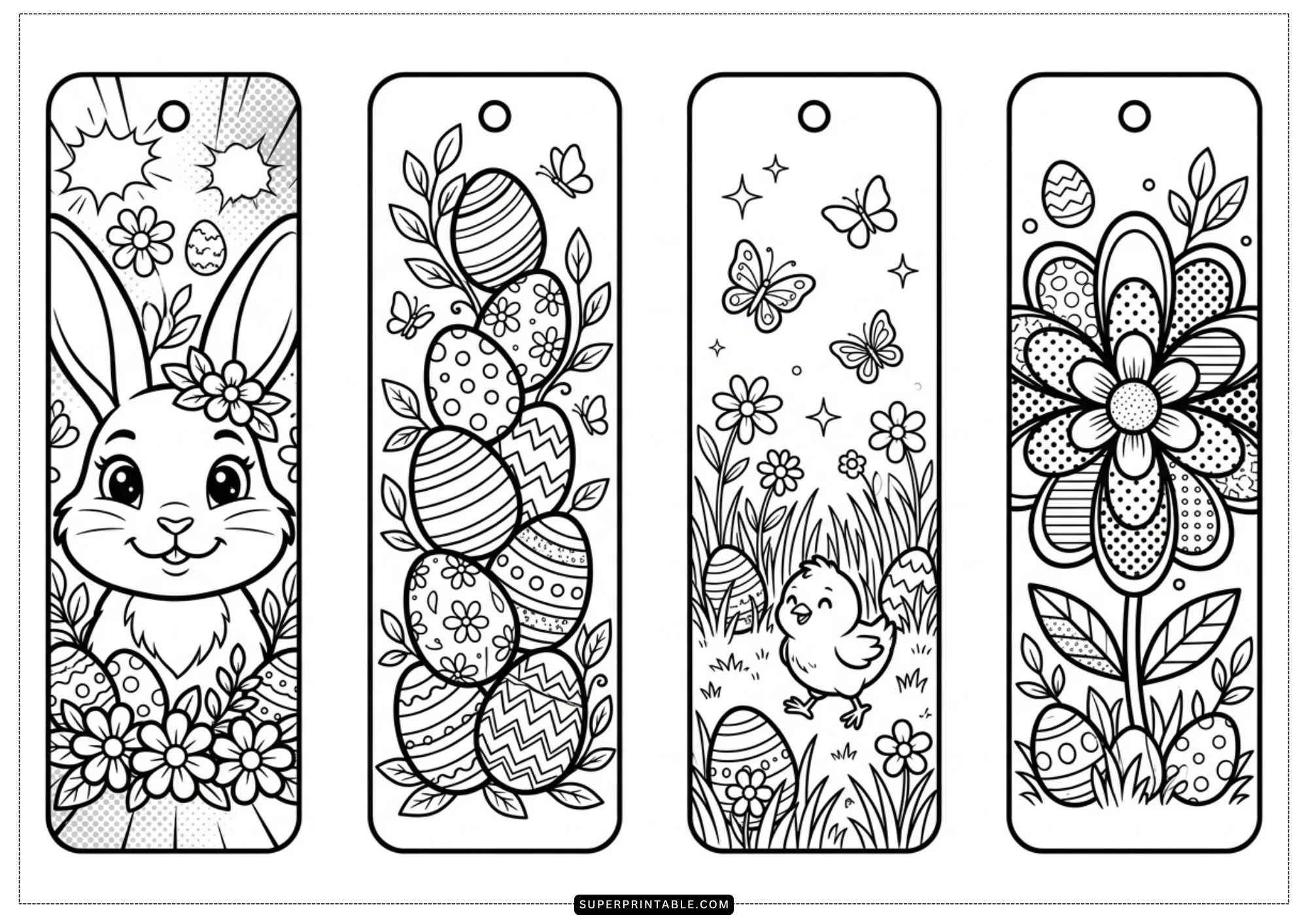 Spring Bookmarks Coloring Pages 2