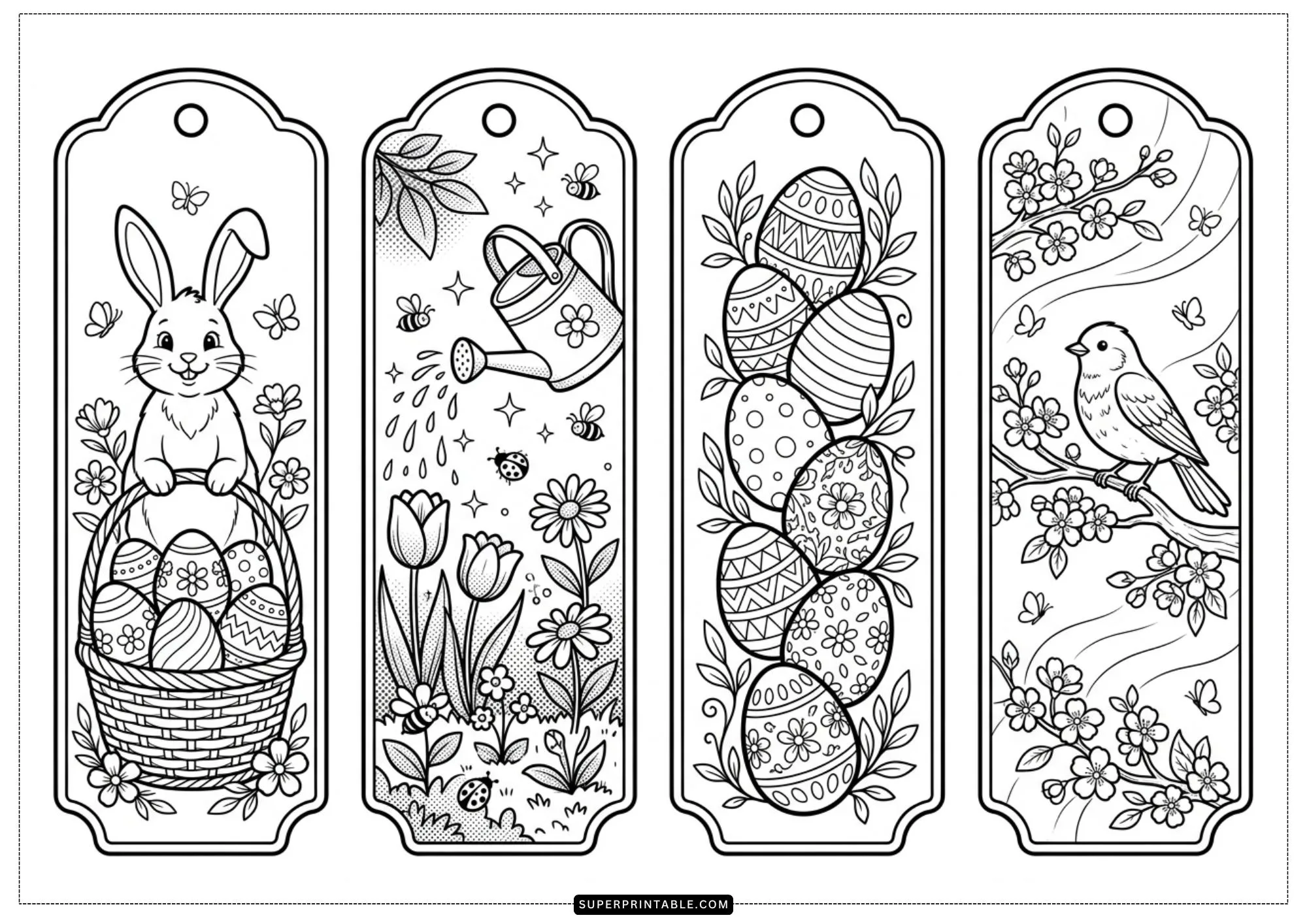 Spring Bookmarks Coloring Pages 3