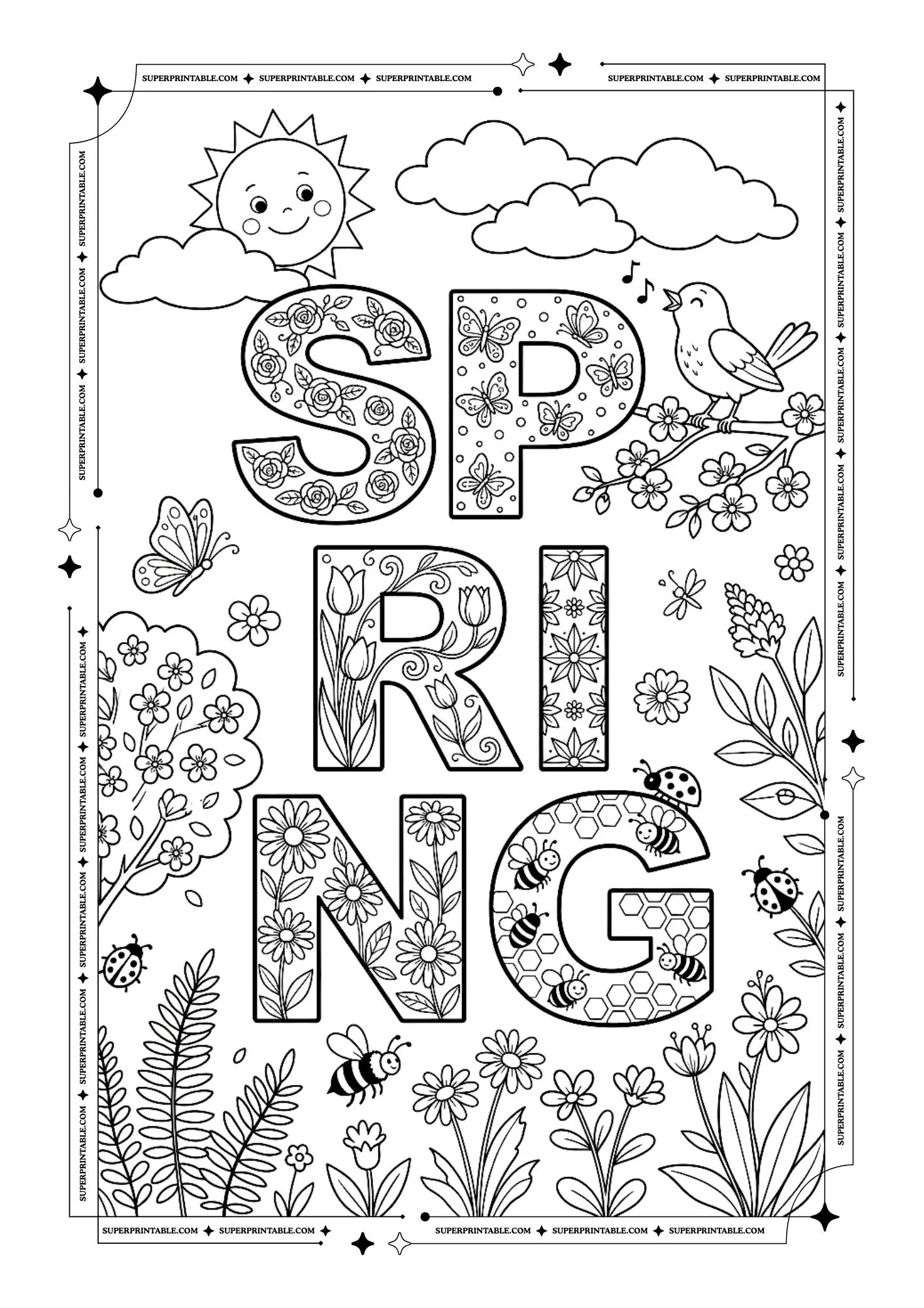 Spring Coloring Pages 2